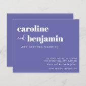 トレンディーモダンパープルバジェット結婚式招待状 (正面/裏面)