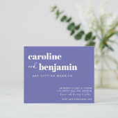 トレンディーモダンパープルバジェット結婚式招待状 (スタンド正面)