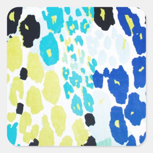 トレンディーモダンヒョウ柄 スクエアシール (正面)