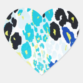 トレンディーモダンヒョウ柄 ハートシール