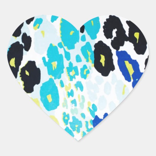 トレンディーモダンヒョウ柄 ハートシール (正面)