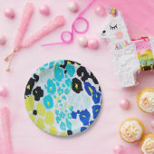 トレンディーモダンヒョウ柄 ペーパープレート (パーティー)