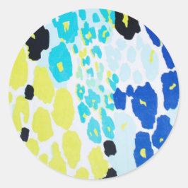 トレンディーモダンヒョウ柄 ラウンドシール