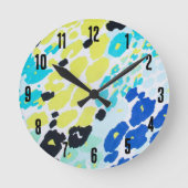 トレンディーモダンヒョウ柄 ラウンド壁時計 (正面)