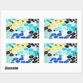 トレンディーモダンヒョウ柄 長方形シール (シート)