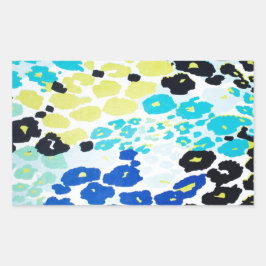 トレンディーモダンヒョウ柄 長方形シール