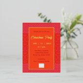 トレンディーモダンビジネスクリスマス |赤オレンジピンク 箔招待状ポストカード (立ち正面)