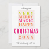 トレンディーモダンビッグタイポグラフィクリスマス挨拶 シーズンカード (正面)