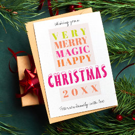 トレンディーモダンビッグタイポグラフィクリスマス挨拶 シーズンカード