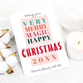 トレンディーモダンビッグタイポグラフィクリスマス挨拶 シーズンカード