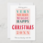 トレンディーモダンビッグタイポグラフィクリスマス挨拶 シーズンカード (正面)