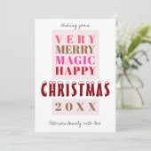 トレンディーモダンビッグタイポグラフィクリスマス挨拶 シーズンカード (スタンド正面)