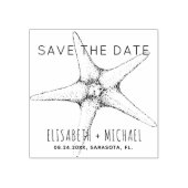 トレンディーモダンビーチ熱帯結婚式の日付を保存 ラバースタンプ (インプリント)