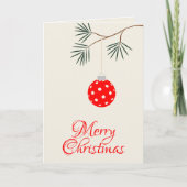 トレンディーモダンピックボールオーナメントレッドクリスマス シーズンカード (正面)