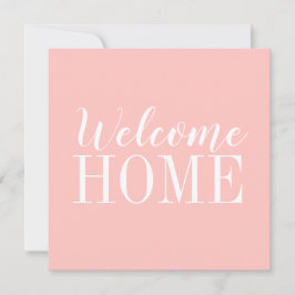 トレンディーモダンピンクのウェルカムホームグリーティングカード