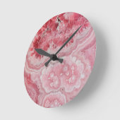 トレンディーモダンピンクアジト ラウンド壁時計 (傾斜)