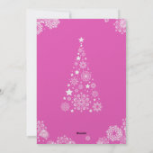 トレンディーモダンピンククリスマスフォトスノーフレーク シーズンカード (裏面)