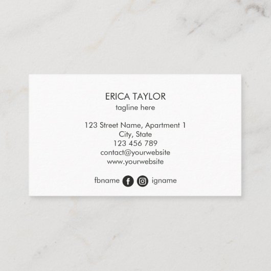 トレンディーモダンピンクネオンスプレータンタンタン 名刺 (裏面)