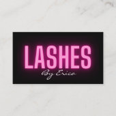 トレンディーモダンピンクネオンラッシュ美しいビジネスカー 名刺 (正面)