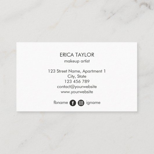 トレンディーモダンピンクネオンラッシュ美しいメイクアップブシン 名刺 (裏面)