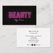 トレンディーモダンピンクネオンラッシュ美しいメイクアップブシン 名刺 (正面/裏面)