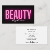 トレンディーモダンピンクネオンラッシュ美しいメイクアップブシン 名刺 (正面/裏面)