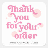 トレンディーモダンピンクビジネスご注文 スクエアシール (正面)