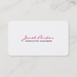 トレンディーモダンピンクホワイトエグゼクティブマネージャ 名刺