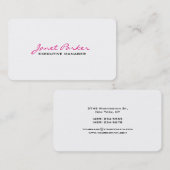 トレンディーモダンピンクホワイトエグゼクティブマネージャ 名刺 (正面/裏面)