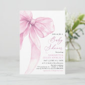 トレンディーモダンピンクボウベイビーシャワー 招待状 (スタンド正面)