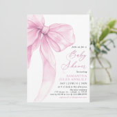 トレンディーモダンピンクボウベイビーシャワー 招待状 (スタンド正面)