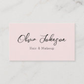 トレンディーモダンピンクメイクアップアーティスト名刺 名刺 (正面)