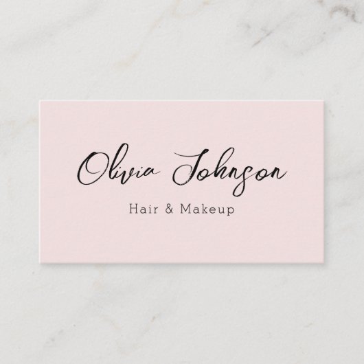 トレンディーモダンピンクメイクアップアーティスト名刺 名刺 (正面)