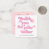 トレンディーモダンピンクロゴ事業サンキューカード ノートカード (正面/裏面インサイチュ)