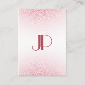 トレンディーモダンピンクローズ金ゴールドエレガントグリッター 名刺 (正面)