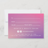 トレンディーモダンピンク勾配美しいサロンかわいらし (裏面)