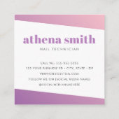 トレンディーモダンピンク紫色のグラデーション スクエア名刺 (裏面)