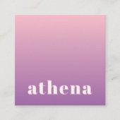 トレンディーモダンピンク紫色のグラデーション スクエア名刺 (正面)