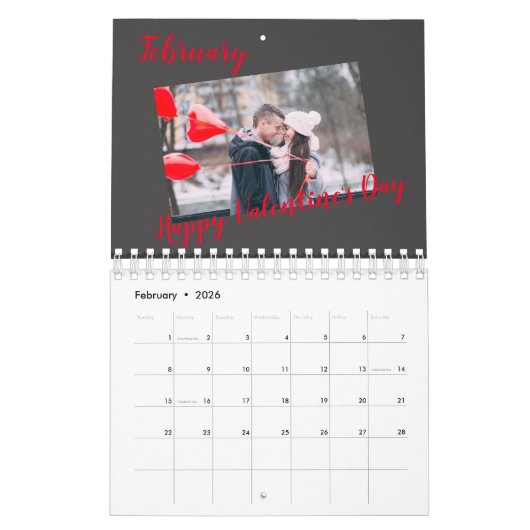 トレンディーモダンファミリーフォトコラージュ2023 カレンダー (2月 2026)