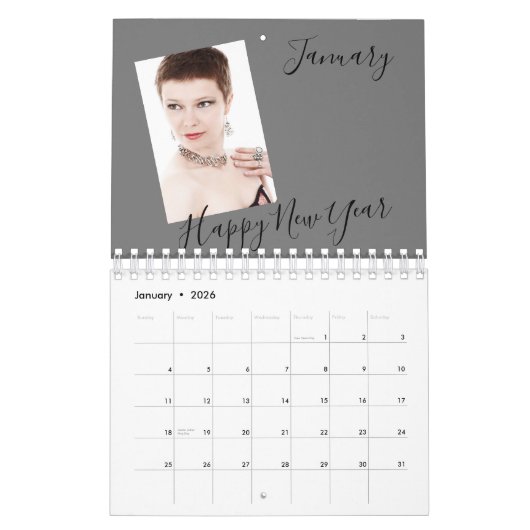 トレンディーモダンファミリーフォトコラージュ2023 カレンダー (1月 2026)