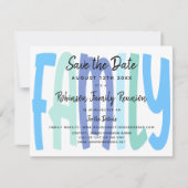 トレンディーモダンファミリ懇親会日付カードの保存 セーブザデート (正面)