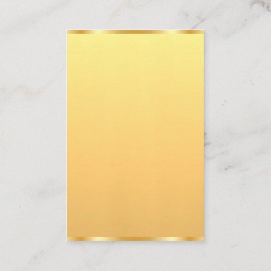 トレンディーモダンフェイク金ゴールドエレガントシンプルテンプレート 名刺 (裏面)