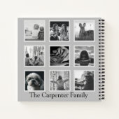 トレンディーモダンフォトコラージュ白黒 ノートブック (裏面)