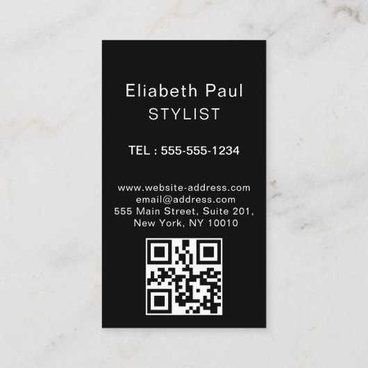 トレンディーモダンフォト美容師3枚 名刺 (裏面)