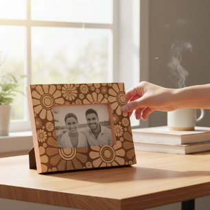 トレンディーモダンフローラデイジーパターン レーザー彫刻フレーム