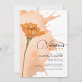 トレンディーモダンフローラバレンタインパーティの招待状 招待状 (正面)