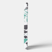 トレンディーモダンフローラ花ズグレーティール(緑がかった色)パターンCa Case-Mate iPhoneケース (裏面 / 右)