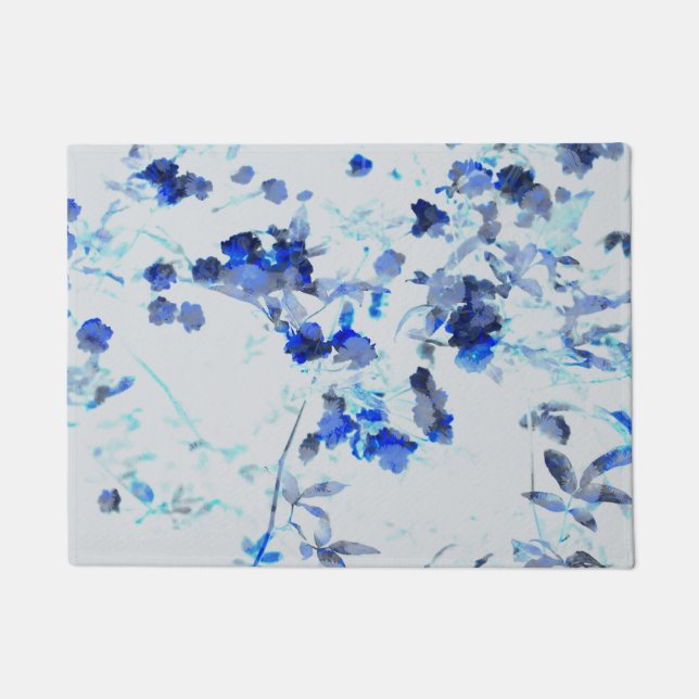 トレンディーモダンフローラ/花柄 ドアマット (正面)