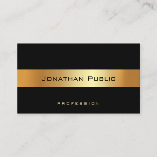トレンディーモダンブエレガントラック金ゴールドプロフェッショナル 名刺 (正面)
