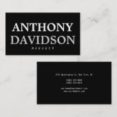 トレンディーモダンブラックはっきりした文字名刺 名刺 (正面/裏面)